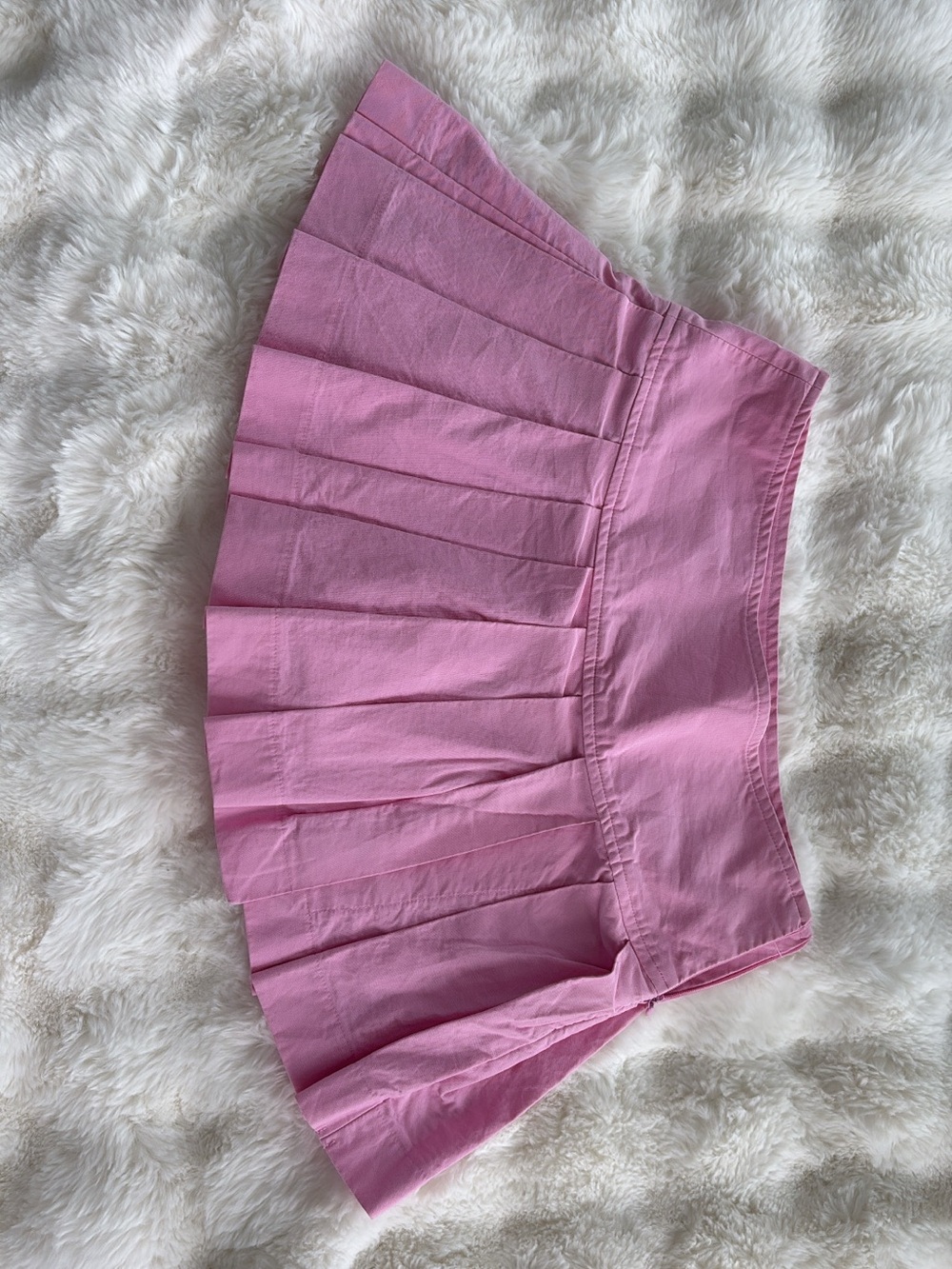 Pink Pleated Mini Skirt